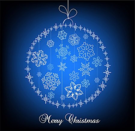 simsearch:400-05920158,k - Christmas ball made of snowflakes with stars. Vector Stock Photo - Budget Royalty-Free & Subscription, Code: 400-04743043