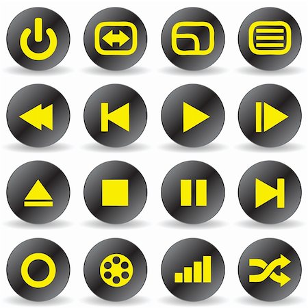 pause button - vector collection of media icons Stock Photo - Budget Royalty-Free & Subscription, Code: 400-04743188