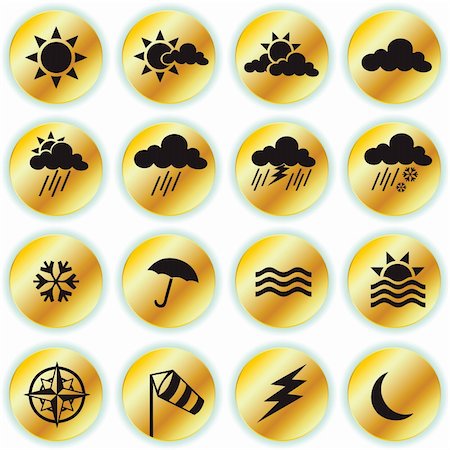 simsearch:400-07406394,k - vector collection of weather icons Foto de stock - Super Valor sin royalties y Suscripción, Código: 400-04743182