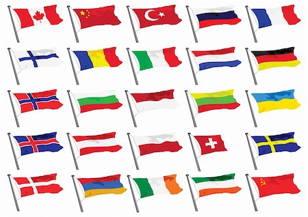 patriotic canada - vector set of world flags Stock Photo - Budget Royalty-Free & Subscription, Code: 400-04743183