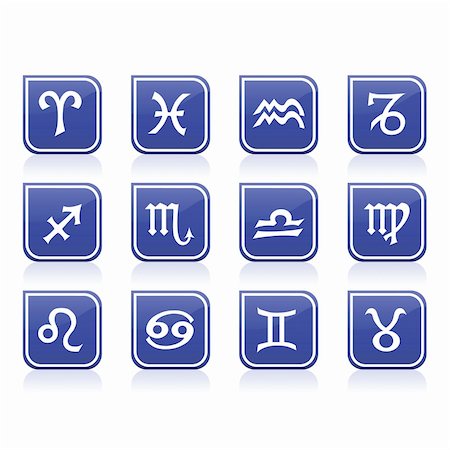 vector set of zodiac symbols Stock Photo - Budget Royalty-Free & Subscription, Code: 400-04743403