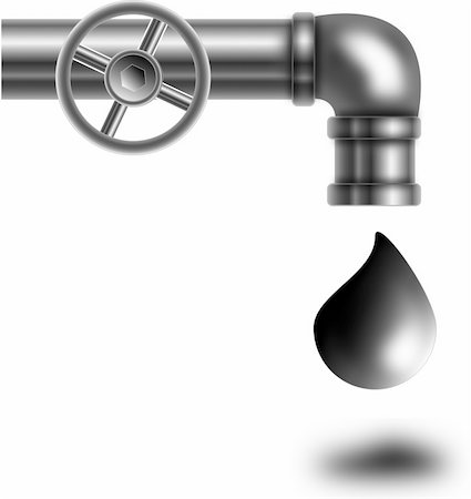 rig oil of gold - The graphic representation of a pipe from which drips oil Stock Photo - Budget Royalty-Free & Subscription, Code: 400-04743474