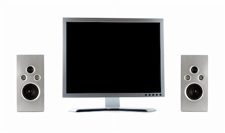 danilin (artist) - lcd display and two columns on a white background Fotografie stock - Microstock e Abbonamento, Codice: 400-04743795