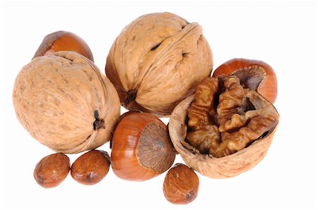 simsearch:400-04290468,k - walnuts and hazelnuts  isolated on white background Foto de stock - Super Valor sin royalties y Suscripción, Código: 400-04754126