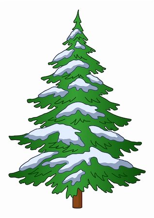 simsearch:400-04926123,k - Green fur-tree covered with snow, isolated. Christmas picture Stock Photo - Budget Royalty-Free & Subscription, Code: 400-04754294