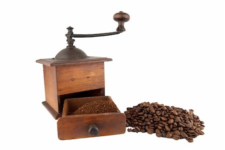 Traditional coffee grinder with its drawer Stock Photo - Budget Royalty-Free & Subscription, Code: 400-04754417