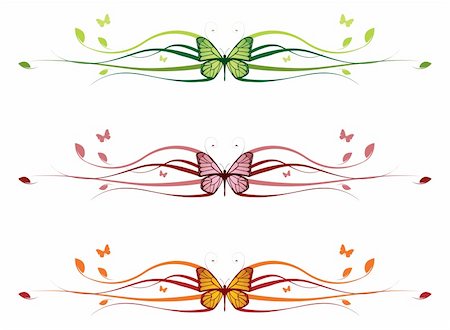 Set of colorful butterfly borders Foto de stock - Royalty-Free Super Valor e Assinatura, Número: 400-04754617