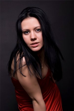 Portrait of a young beautiful seductive brunette Stockbilder - Microstock & Abonnement, Bildnummer: 400-04754654