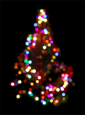 christmas fir with defocused colored lightings at night Stock Photo - Budget Royalty-Free & Subscription, Code: 400-04754739