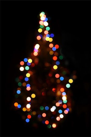 christmas fir with defocused colored lightings at night Stock Photo - Budget Royalty-Free & Subscription, Code: 400-04754744