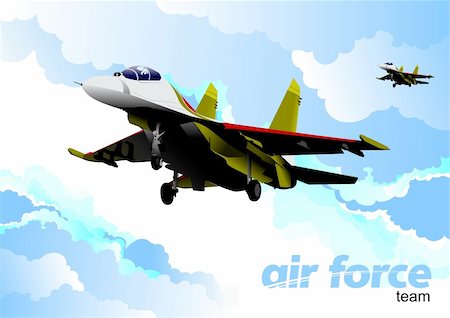 simsearch:400-04270337,k - Air force team. Vector illustration Foto de stock - Super Valor sin royalties y Suscripción, Código: 400-04755060