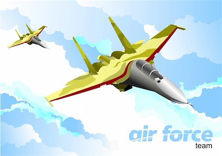 simsearch:400-04270337,k - Air force team. Vector illustration Foto de stock - Super Valor sin royalties y Suscripción, Código: 400-04755061