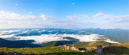 simsearch:400-04306537,k - Summer cloudy mountain landscape (Ukraine, Carpathian Mountains). Two shots stitch image. Stock Photo - Budget Royalty-Free & Subscription, Code: 400-04755148