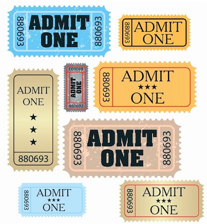 set of ticket admit one vector EPS 10 vector file included Stock Photo - Budget Royalty-Free & Subscription, Code: 400-04755200