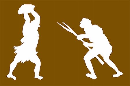 vector silhouette of the ancient person on brown background Stock Photo - Budget Royalty-Free & Subscription, Code: 400-04755380