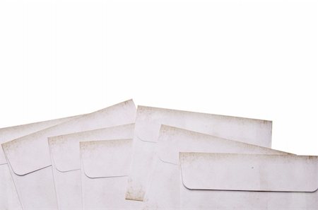simsearch:400-05325346,k - Envelopes for Letter Writing Border Isolated on White with a Clipping Path. Perhaps for a Wedding, Baby Shower or Love Letter. Photographie de stock - Aubaine LD & Abonnement, Code: 400-04755723