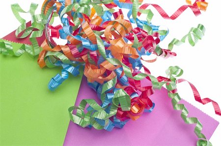 simsearch:400-05325346,k - Vibrant Gift Bags with Explosion of Party Ribbons Background Image. Photographie de stock - Aubaine LD & Abonnement, Code: 400-04755747
