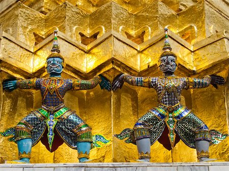 simsearch:400-05344732,k - Thai Giant stucco in the Grand Palace Bangkok Thailand Stock Photo - Budget Royalty-Free & Subscription, Code: 400-04755790