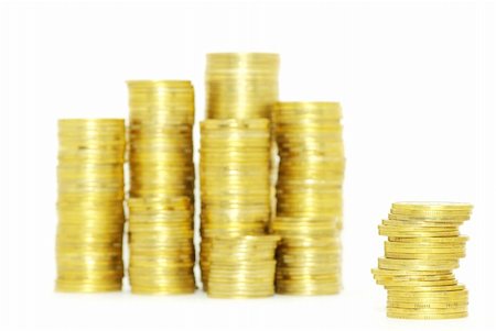 simsearch:400-04298565,k - Coin pile isolated on white background Photographie de stock - Aubaine LD & Abonnement, Code: 400-04755858