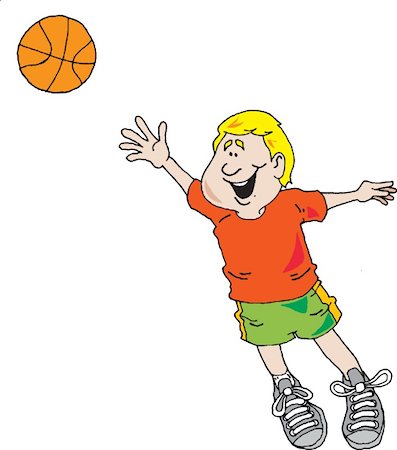 Vector image of a boy taking a shot with a basketball. Stock Photo - Budget Royalty-Free & Subscription, Code: 400-04755907