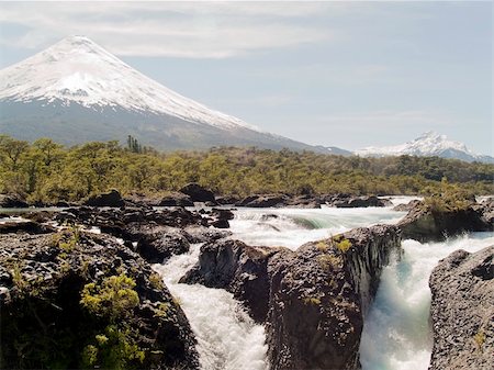 petrohue - Natural park of Petrohue, in south Chile, with a view of the Osorno volcano Stock Photo - Budget Royalty-Free & Subscription, Code: 400-04756184