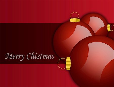 Illustration of Christmas spheres on a red background Stock Photo - Budget Royalty-Free & Subscription, Code: 400-04756207