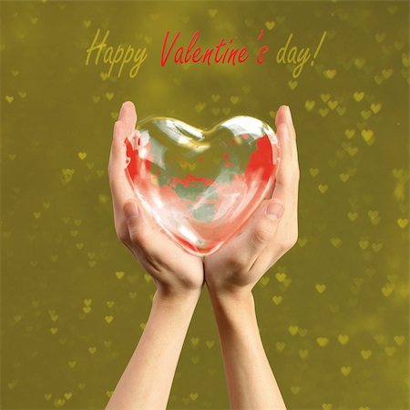 Heart illustration in hands against from hearts Stock Photo - Budget Royalty-Free & Subscription, Code: 400-04756208