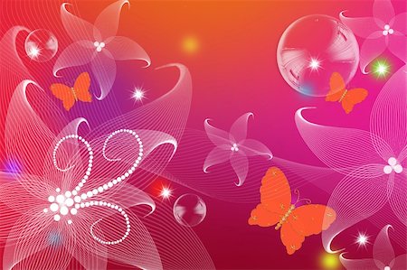 Illustration of abstract colors, lines with butterflies Stock Photo - Budget Royalty-Free & Subscription, Code: 400-04756209