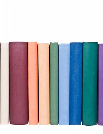 Books in a row isolated on white background Stock Photo - Budget Royalty-Free & Subscription, Code: 400-04756220