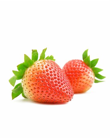 simsearch:400-07993543,k - two strawberries on white background Fotografie stock - Microstock e Abbonamento, Codice: 400-04756295