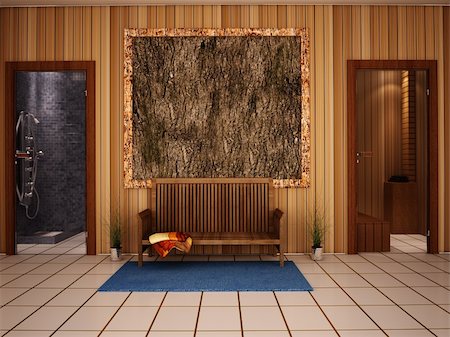 steaming hot bath - Sauna interiorl (3d rendering ) Stock Photo - Budget Royalty-Free & Subscription, Code: 400-04756439