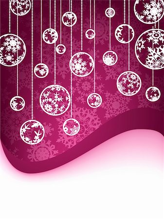 simsearch:400-04762396,k - Christmas decoration made from purple and white snowflakes. EPS 8 vector file included Stock Photo - Budget Royalty-Free & Subscription, Code: 400-04756444