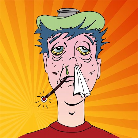 An image of a man with terrible flu symptoms. Stock Photo - Budget Royalty-Free & Subscription, Code: 400-04756513