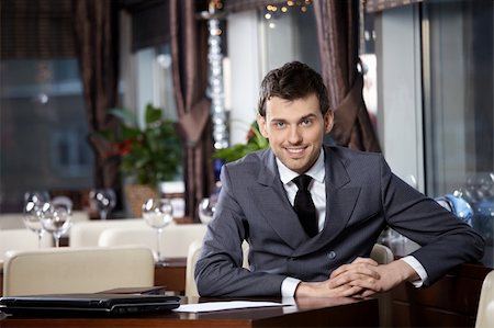 simsearch:400-04322314,k - Portrait of the smiling business man at restaurant Stock Photo - Budget Royalty-Free & Subscription, Code: 400-04756918