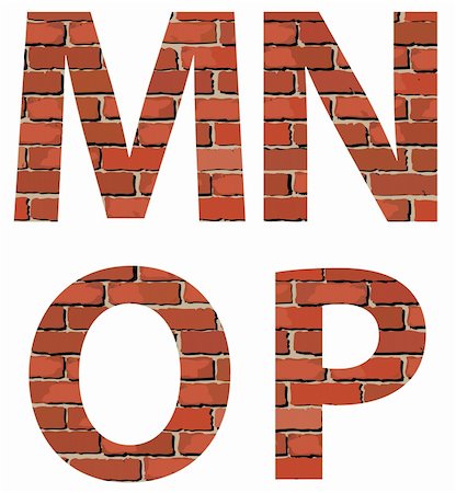 Set vector brick alphabet. Concept on a white isolated background Foto de stock - Super Valor sin royalties y Suscripción, Código: 400-04757096