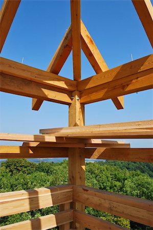 Newly-built wooden structure mounted in the nature Stock Photo - Budget Royalty-Free & Subscription, Code: 400-04757105