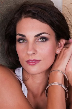 Closeup on the beautiful face of a young Czech woman Stock Photo - Budget Royalty-Free & Subscription, Code: 400-04757145