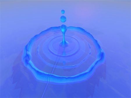 Ripples surround a drop of water which fell into a pool of beautiful blue liquid. Foto de stock - Super Valor sin royalties y Suscripción, Código: 400-04757211
