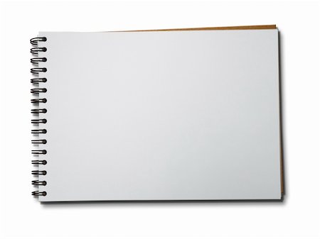 Blank one face white paper notebook horizontal Stock Photo - Budget Royalty-Free & Subscription, Code: 400-04757244