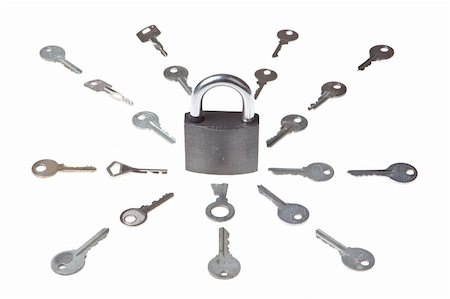 simsearch:400-04994290,k - concept set of keys trying to open or break the lock Fotografie stock - Microstock e Abbonamento, Codice: 400-04757289