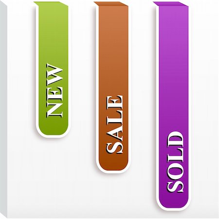 simsearch:400-04730082,k - Set of paper tags for new, sold, sale. Vector Stockbilder - Microstock & Abonnement, Bildnummer: 400-04757407