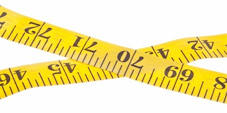 simsearch:400-05308926,k - Yellow measuring tape for diet, healthy and sewing themed use.  Isolated on white with a clipping path. Photographie de stock - Aubaine LD & Abonnement, Code: 400-04757560