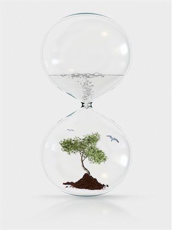futuristic clock - The destruction of the environment, the gray background. Stock Photo - Budget Royalty-Free & Subscription, Code: 400-04757689
