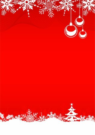 simsearch:400-05374108,k - Christmas background with tree, bell and decoration element, vector illustration Stock Photo - Budget Royalty-Free & Subscription, Code: 400-04758002