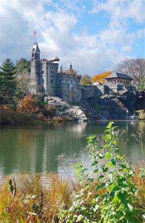 New York City Manhattan Central Park in Autumn with Belvedere Castle and colorful trees over lake with reflection. Stock Photo - Budget Royalty-Free & Subscription, Code: 400-04758254