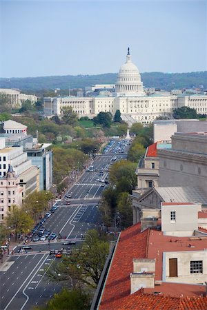 simsearch:400-04231864,k - Pennsylvania avenue, Washington DC, aerial view with capitol hill building and street Stock Photo - Budget Royalty-Free & Subscription, Code: 400-04758276