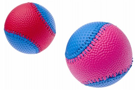 simsearch:400-04758470,k - Pair of Baseballs in Masculine and Feminine Colors for Youth.  Isolated on White with a Clipping Path. Photographie de stock - Aubaine LD & Abonnement, Code: 400-04758470