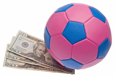 simsearch:400-04758470,k - Youth  Sporting Gear with Money Represents the Cost of Youth Sports. Foto de stock - Royalty-Free Super Valor e Assinatura, Número: 400-04758471
