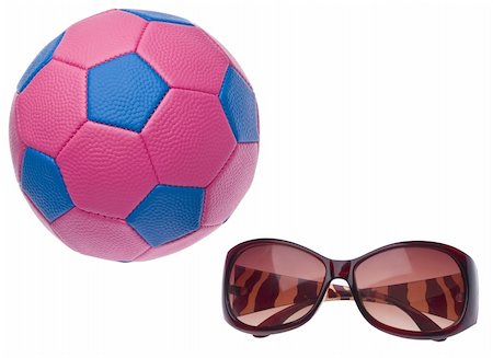 simsearch:400-04263545,k - Vibrant Youth Soccer Ball with Sunglasses Isolated on White with a Clipping Path. Stock Photo - Budget Royalty-Free & Subscription, Code: 400-04758472