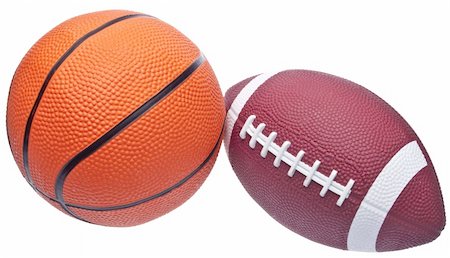 simsearch:400-04758470,k - Youth Sized Football and Basketball Isolated on White with a Clipping Path. Foto de stock - Royalty-Free Super Valor e Assinatura, Número: 400-04758725